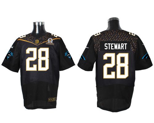 Nike Panthers #28 Jonathan Stewart Black 2016 Pro Bowl Men's Stitched NFL Elite Jersey